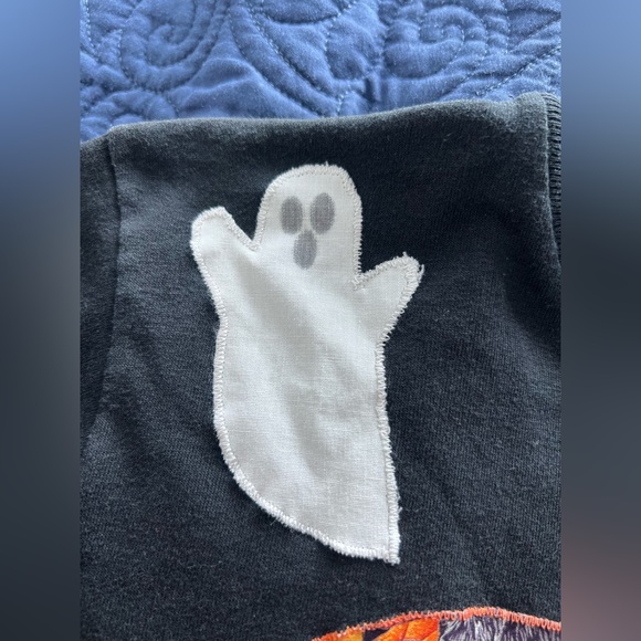 Vintage size large 14-16 Halloween jack o lantern shirt. Handcrafted by K&V. - Picture 2 of 7